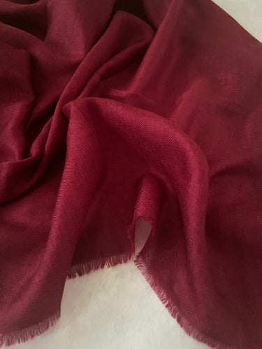 100% Cashmere Scarf/Shawl/Wrap | Handwoven | Maroon | Ships from California